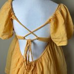 Free People Marina Tie Back Cotton Crinkle Babydoll Dress Yellow / Gold Medium Photo 10