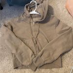 Brandy Melville  Cropped Brown Zip Up Photo 0