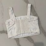 Abercrombie & Fitch Linen Smocked Back Crop Top Women’s Medium Adjustable Straps Photo 2