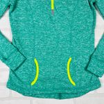 Ivory Ella ‎ Womens Pullover Small Teal Green Half Zip Pockets Elephant Logo Photo 1