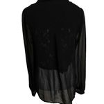 Miss Me  Sheer‎ Black Lace Blouse w. Silver Embellishments Size Medium Photo 1