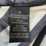 R&K Midi Dress Plus Size 1X Womens Striped Blue Black Boat Neck Dolman Sleeve Photo 5