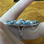 White Buffalo Turquoise Blue Moon Turquoise Sterling Silver Ring Size 7 Photo 2