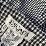 ESCADA‎ High Rise Crop Pants Womens 38 Black White Gingham Plaid Preppy Academia Photo 5