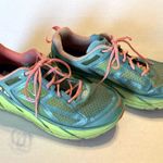 Hoka One One Womens Size 9 Shoes Clifton 1 Athletic Aqua Coral *FLAWED THRASHED Photo 0