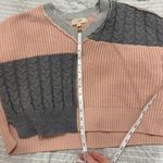 No Comment ‎ Pink Colorblock V Neck Sweater Large Photo 3