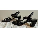 Cole Haan  Black Brown Leather Block Heel Strappy Sandal Size 8.5B Photo 1