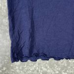 Abound  Women's Navy Blue Lettuce Hem Crop Top T-Shirt - Size Medium - Y2K Style Photo 3