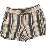 Calvin Klein striped linen blend elastic waist side pockets shorts size 2 Photo 0