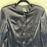 Whirlaway Frocks Black Velvet Button Blazer Petite Size 12 Vintage Short Sleeve Photo 3