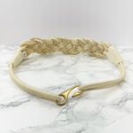 Vintage Cream‎ Braided Pearl Belt Fish Hook Closure Size S/M Photo 1