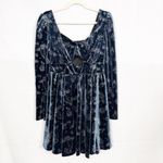 Disturbia Faefire Foil Print Velour Cut Out Mini Dress Dusky Blue Mushroom Print Size 4 Photo 2