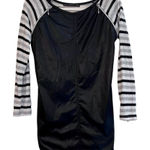 ZARA  Women Faux Leather Top Striped Sleeves/Back Size Medium Photo 0