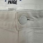 Paige ‎ High Rise Flare Jeans Raw Hem Crisp White Denim Pants Womens Size 31 Photo 4