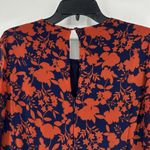 Julia Jordan  Smocked Floral Tiered Maxi Dress Orange Blue Sheer Sleeves Size 12 Photo 7