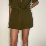Free People olive green eyelet romper Photo 1