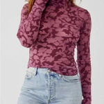 Free People Intimately You And I Long Sleeve Mock Neck Top Size Small Mauve Pink Photo 0