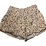 Three Dots  XS Tan Leopard Print Pull On Shorts Casual Lounge Soft Photo 0