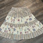 Vintage Chaus Midi Skirt Size 14‎ Pleated Boho Geometric Brown Tan Earth Tones Photo 4
