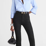 Madewell  10” High Rise Skinny Jeans Size 28 Black Denim Edgy Quiet Luxury Goth Photo 0