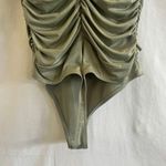 EXPRESS Body Contour Green Bodysuit Womens Size Small Ruching One Piece Feminine Photo 4