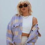 Princess Polly NWT Keelee Purple Plaid Oversized Jacket- Size Small/Medium Photo 6