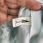 Vintage Shadowline Satin Nylon Short Sleeve Robe Size S Blue Lace Housecoat Photo 4