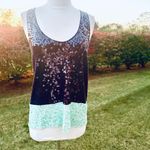 J.Crew  Navy and Aqua Sequin tank Photo 2