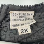 Scala  beaded fringe silk dress formal cocktail party mother of the bride 2x Plus Photo 6