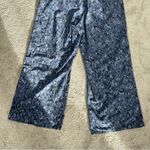 Athleta  Avenue Printed Wide Leg Crop Pants Pull On Travel Outdoor Allure Navy 8 Photo 6
