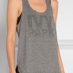 Ivy Park  Heather Gray Laser Cut Logo Racerback Tank Top Photo 0