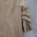 Democracy  Tan Ruched Sleeve Business Casual Peak Suit Jacket Coat Blazer Medium Photo 5