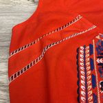 Gianni Bini GB Orange Sleeveless Elastic Waist Embroidered Detail Tank Top Small Photo 8