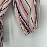 Harper Heritage  Wrap Top Blouse Vertical Stripe Pink 3/4 Balloon Sleeves Size M Photo 4