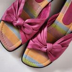 Vintage Art Effects 90s Pink Leather Knotted Slide Sandals Size 7 Photo 2