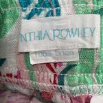 Cynthia Rowley  sz small 100% linen floral pants elastic waist string tie pockets Photo 1