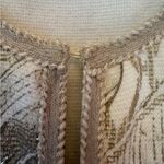 Chico's Chico’s Beaded Cotton Ivory Gold Cap Sleeve Paisley Jacket Cardigan Sweater Photo 3