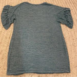 Motherhood Maternity  blue striped‎ ruffle sleeve shirt, size medium​ Photo 1