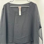 Chico's  Black Double-Layer‎ East West Flowy Top Size 3 (L) Photo 2