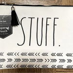 Rae Dunn NWT . Zippered Pouch- “Stuff” Photo 1