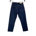 Mango Womens Havana Straight Leg Jeans Sz 1 Dark Wash Button Fly Raw Hem Photo 2