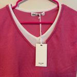 Grace Karin  Layered V Neck Sleeveless Sweater Top Shirt Bright Pink Size Small Photo 2