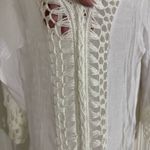 White Crochet Trim Tunic Coverup One Size Photo 2