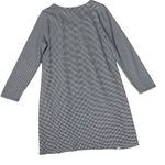 J. JILL Houndstooth Plaid Shift Dress Black Size L Photo 4