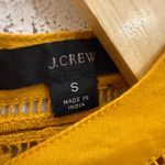 J.Crew  Yellow Smocked Crew Neck Puff Sleeve Shirred Cotton Top Small Photo 3