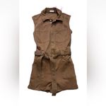 Avec Les Filles  Womens Romper Sz 30 Tan Orange Belted Photo 5