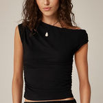 J.Crew  Stretch cotton-blend off-the-shoulder top Photo 0