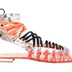 Schutz  “Agathe” Snake Embossed Leather Gladiator Sandal size 9.5 Photo 0