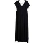 Birdy Grey Hannah Chiffon Maxi Dress Black V Neck Bridesmaid Formal Large Photo 6