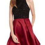 Speechless  Black Sequin & Wine Red Fit & Flare Mini Dress 11 Photo 0